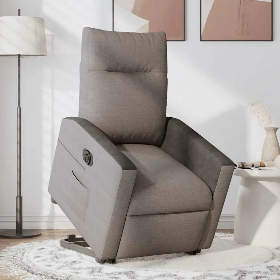 Fauteuil inclinable électrique taupe tissu