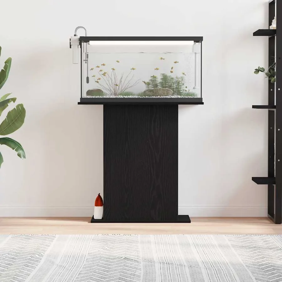 Support d'aquarium Chêne noir 75x36x72,5 cm Bois d'ingénierie - 3