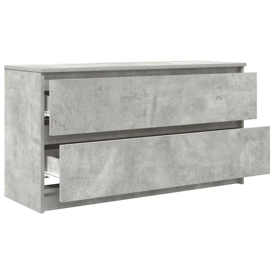 Meuble TV gris béton 100x35x54 cm bois d'ingénierie - 5