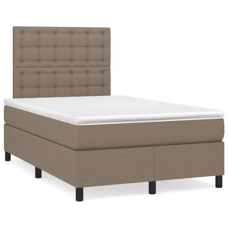 Sommier à lattes de lit avec matelas Taupe 120x200 cm Tissu - 2