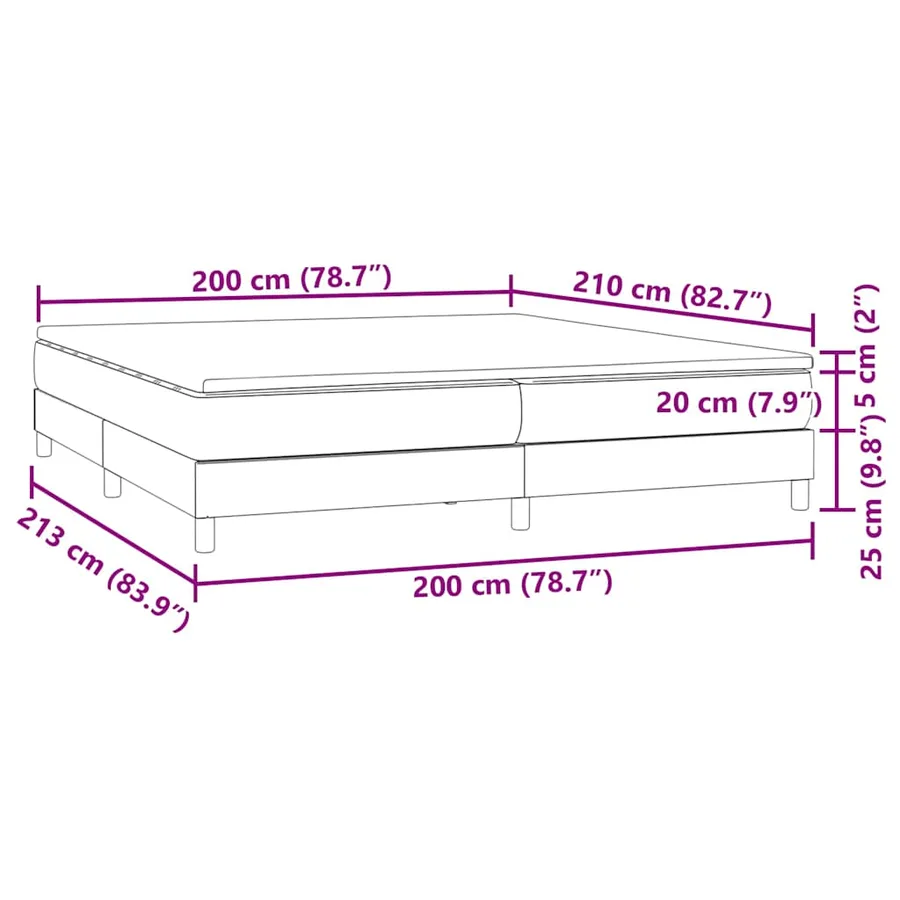 Sommier à lattes de lit et matelas gris clair 200x210cm velours - 11