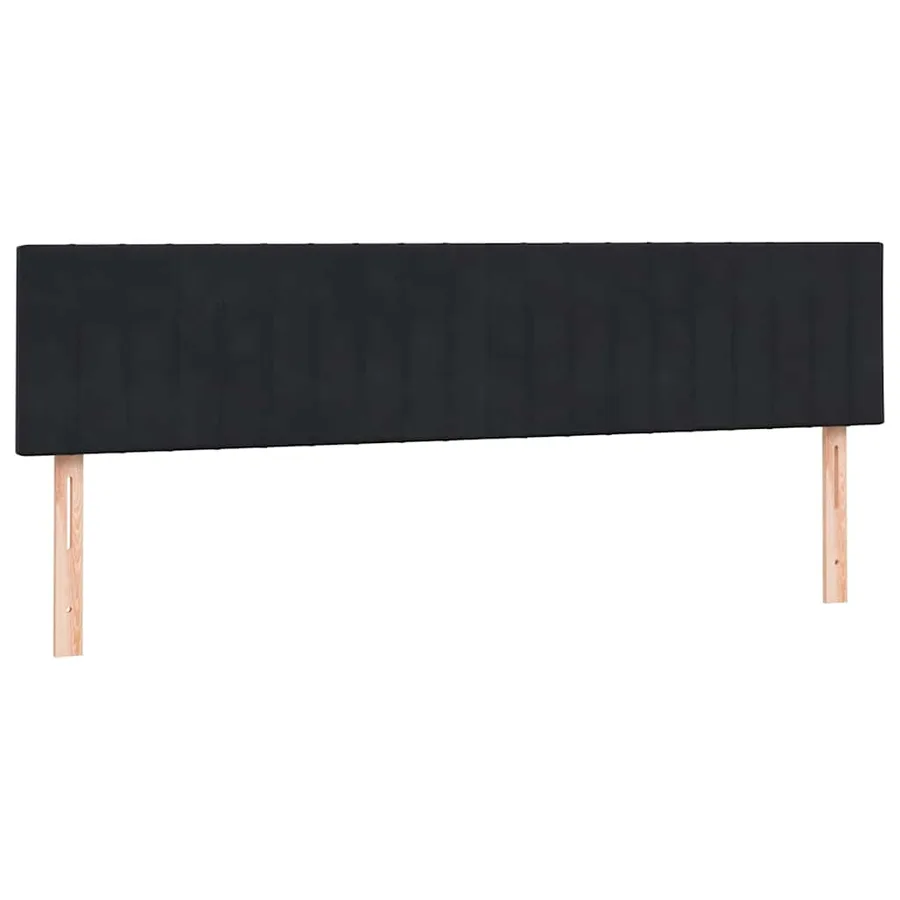 Sommier à lattes de lit avec matelas noir 180x210 cm velours - 5
