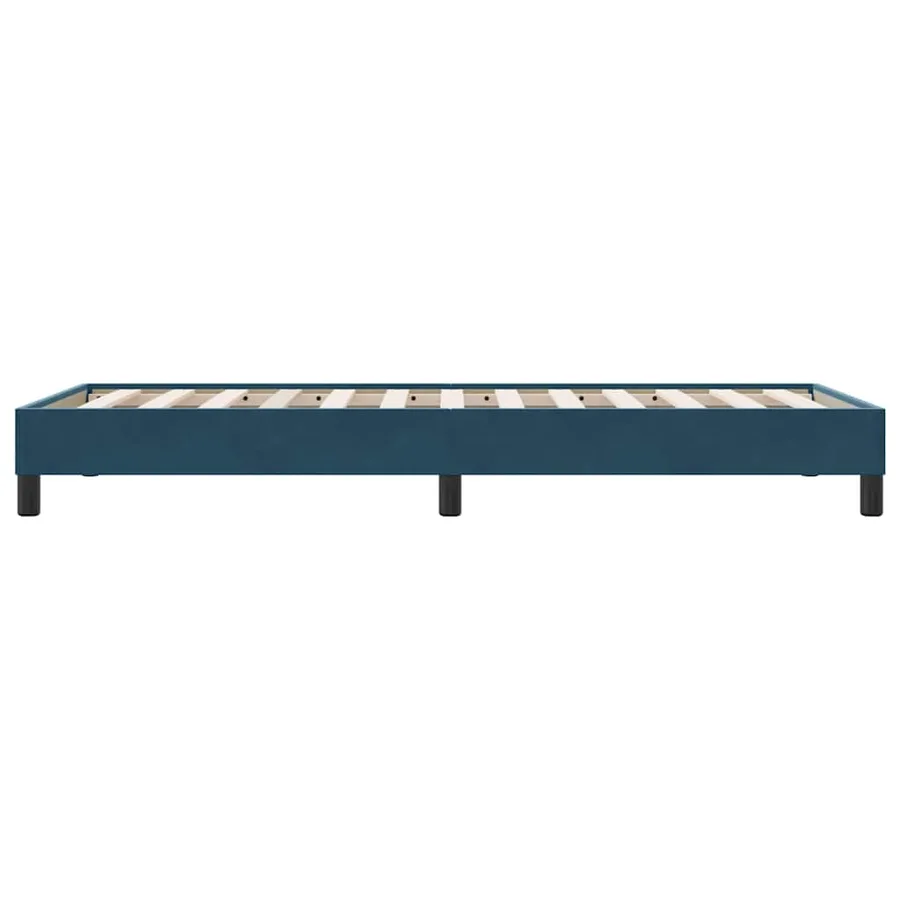 Cadre de lit sans matelas bleu foncé 100x210 cm velours - 6