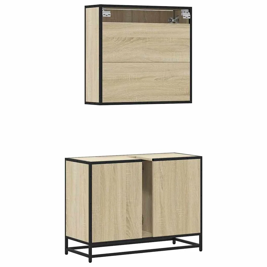Ensemble de meubles de salle de bain 2 pcs chêne sonoma - 7