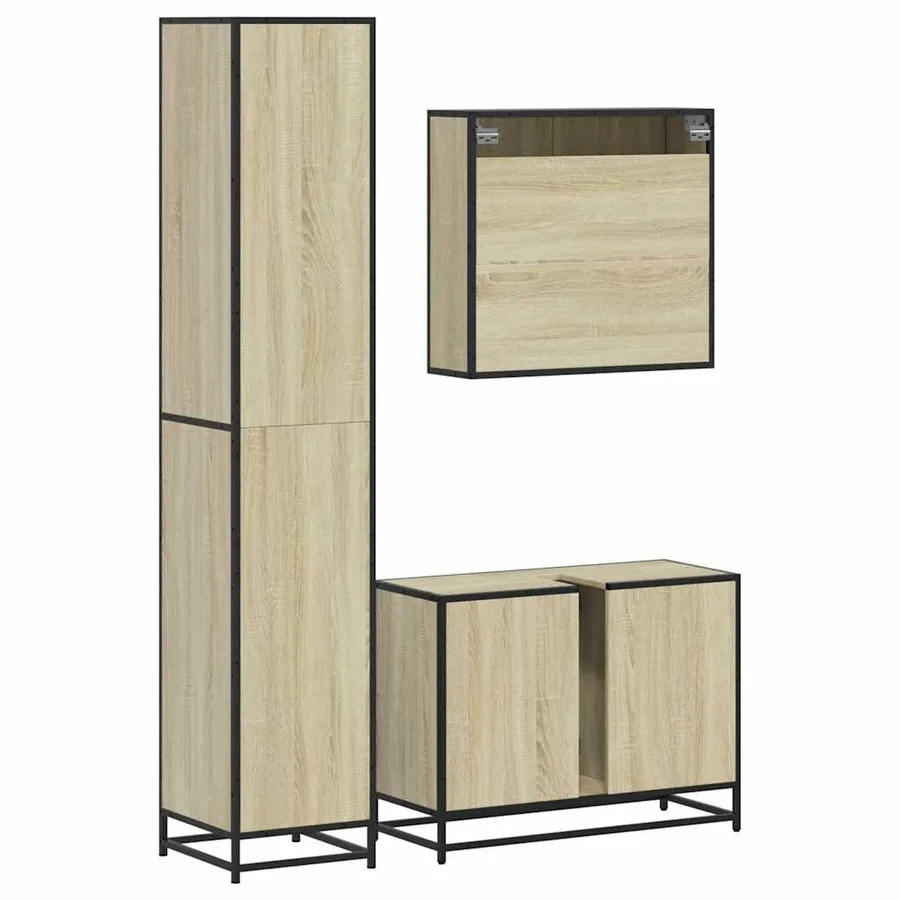 Ensemble de meubles de salle de bain 3 pcs chêne sonoma - 7