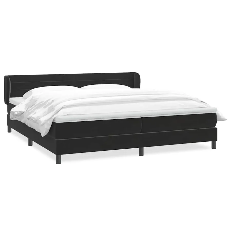 Sommier à lattes de lit avec matelas noir 200x210 cm Velours - 2
