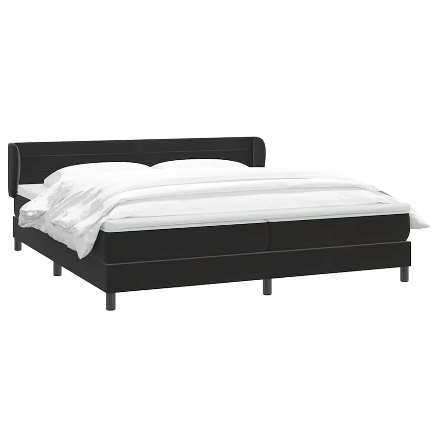 Sommier à lattes de lit avec matelas noir 200x210 cm Velours - 3