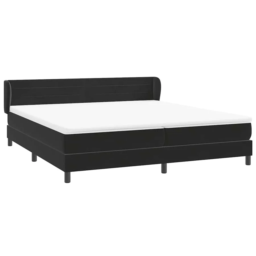 Sommier à lattes de lit avec matelas noir 200x210 cm Velours - 4