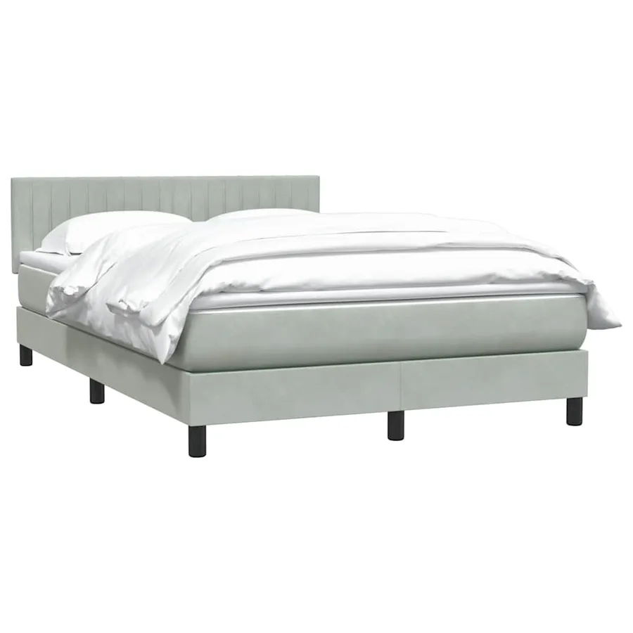 Sommier à lattes de lit et matelas gris clair 140x210cm velours - 4