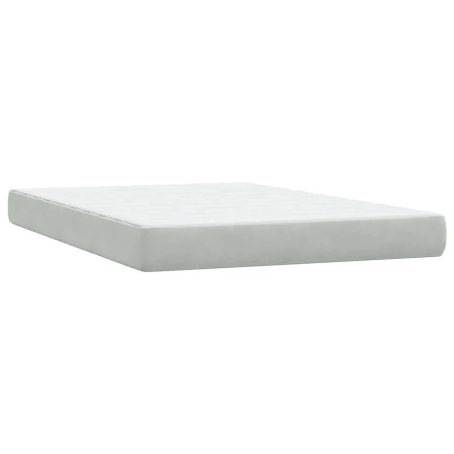 Sommier à lattes de lit et matelas gris clair 140x210cm velours - 7