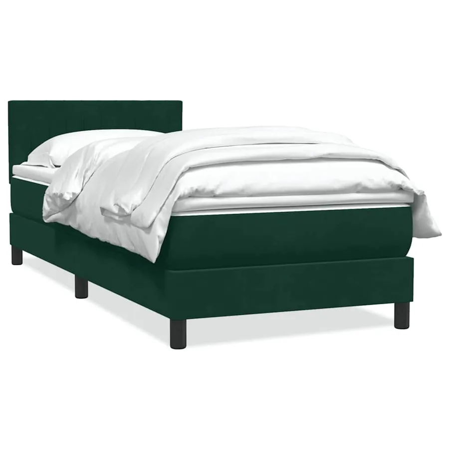 Sommier à lattes de lit et matelas vert foncé 90x220 cm velours