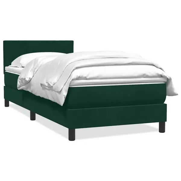 Sommier à lattes de lit et matelas vert foncé 90x220 cm velours
