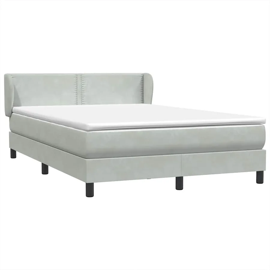 Sommier à lattes de lit et matelas gris clair 140x210cm velours - 4