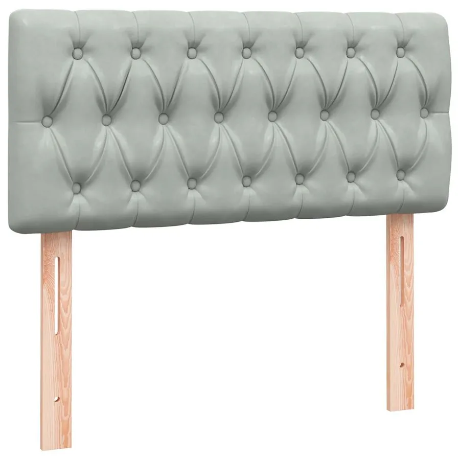 Sommier à lattes de lit et matelas gris clair 100x210cm velours - 8