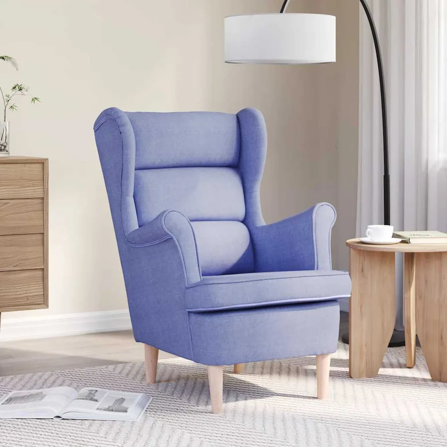 Fauteuil bleu jean 74x84x100 cm tissu