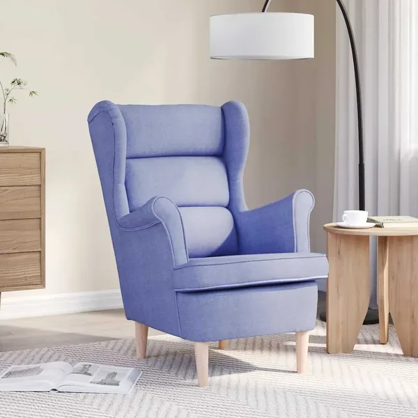 Fauteuil bleu jean 74x84x100 cm tissu