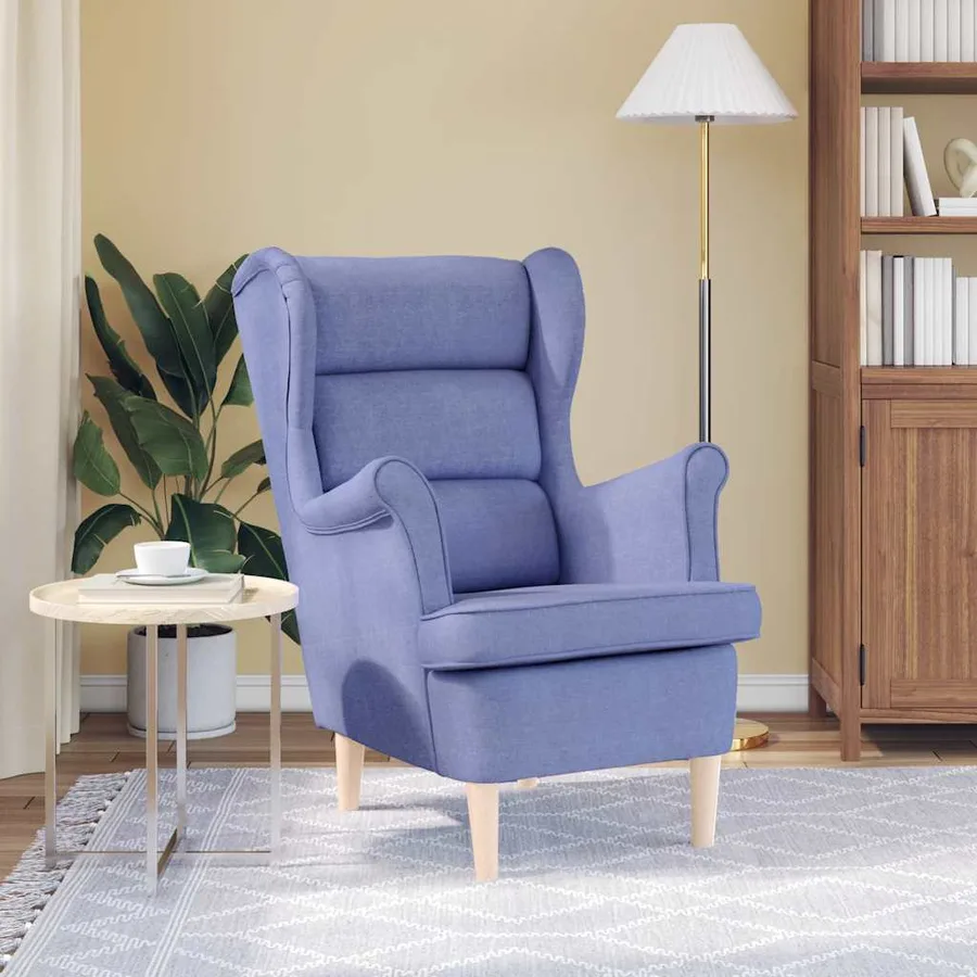 Fauteuil bleu jean 74x84x100 cm tissu - 3