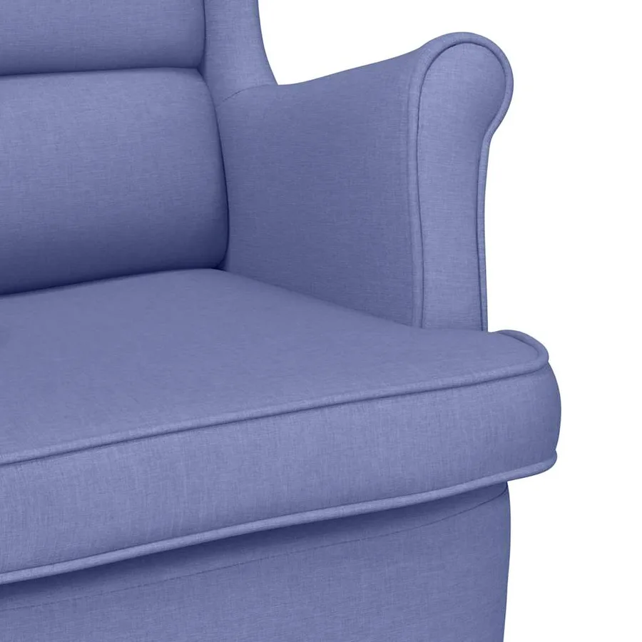 Fauteuil bleu jean 74x84x100 cm tissu - 7
