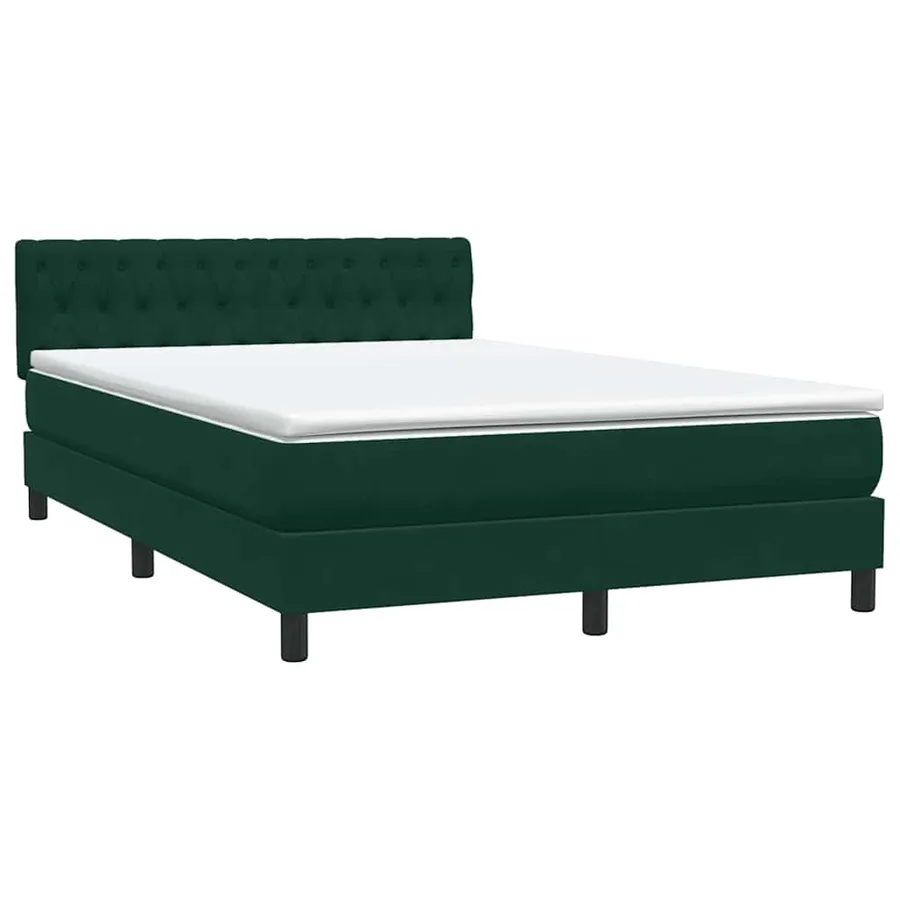 Sommier à lattes de lit et matelas vert foncé 160x210cm velours - 4