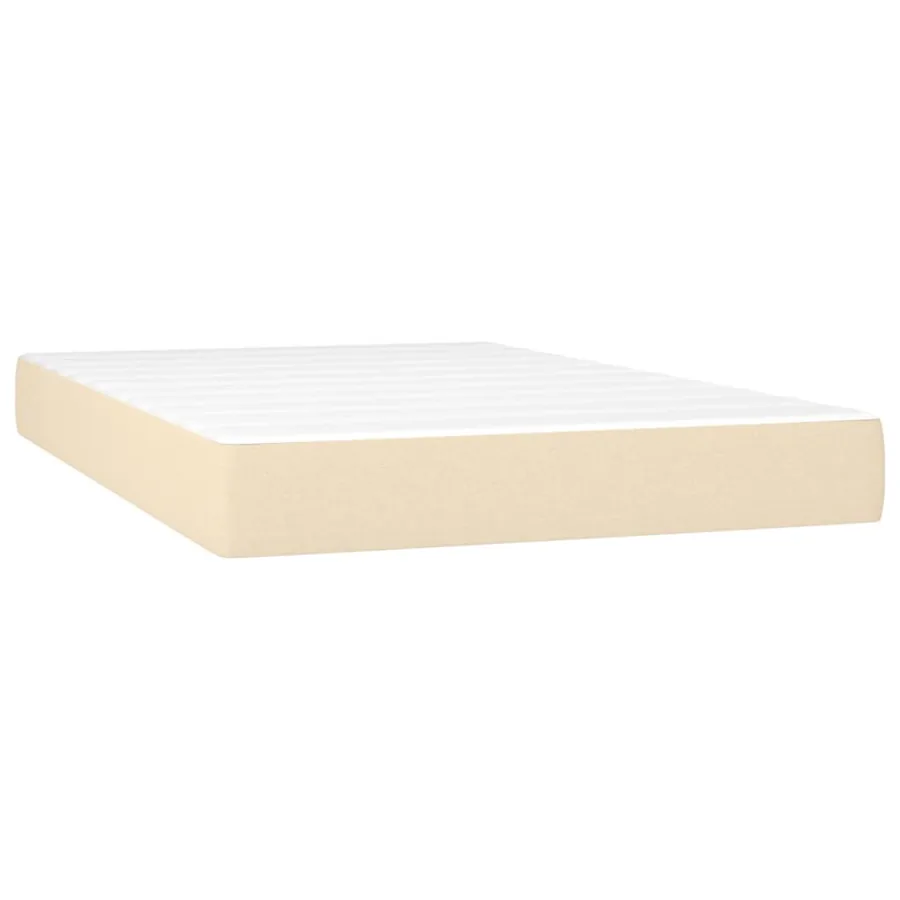 Sommier à lattes de lit avec matelas Crème 120x200 cm Tissu - 5