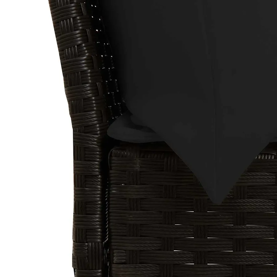 Salon de jardin 4 pcs avec coussins forme L noir résine tressée - 13