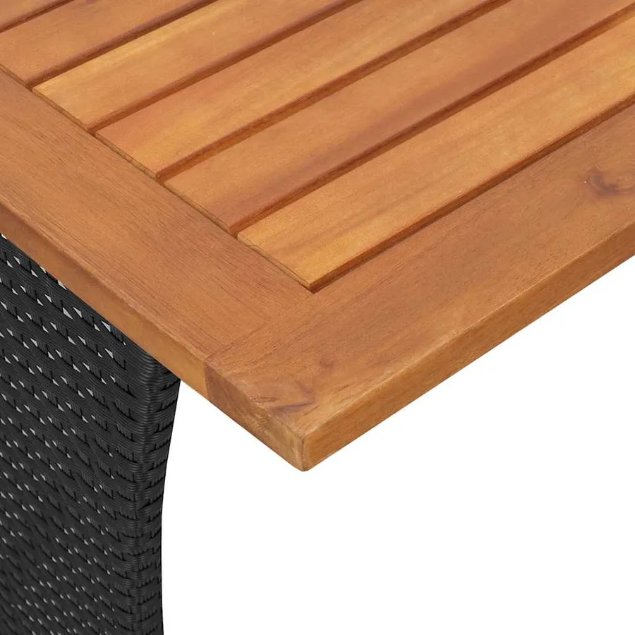 Salon de jardin 4 pcs avec coussins forme L noir résine tressée - 16