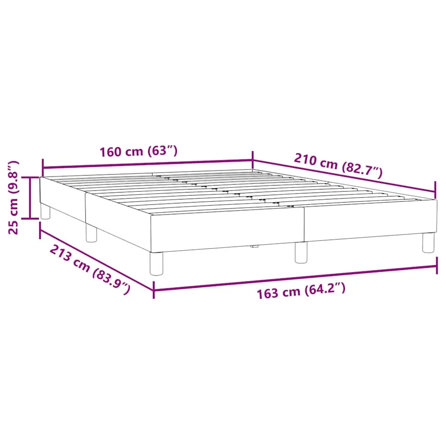Cadre de lit sans matelas rose 160x210 cm velours - 10