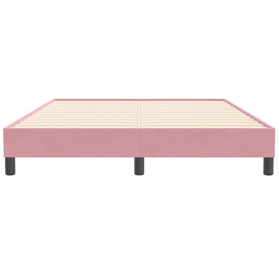 Cadre de lit sans matelas rose 160x210 cm velours - 5