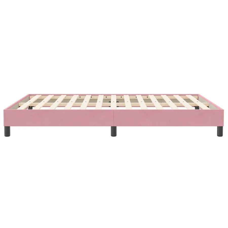 Cadre de lit sans matelas rose 160x210 cm velours - 6