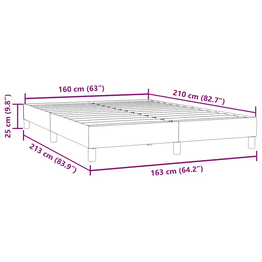 Sommier à lattes de lit sans matelas 160x210 cm velours - 10