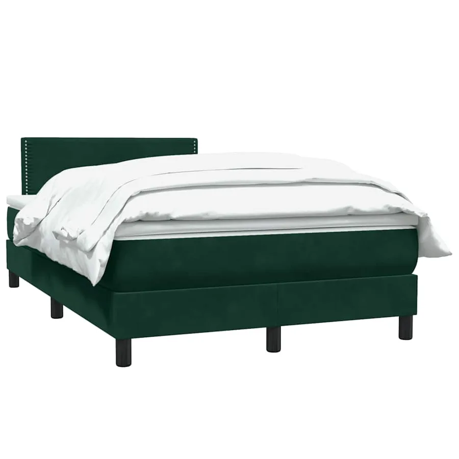 Sommier à lattes de lit et matelas vert foncé 120x210cm velours - 3