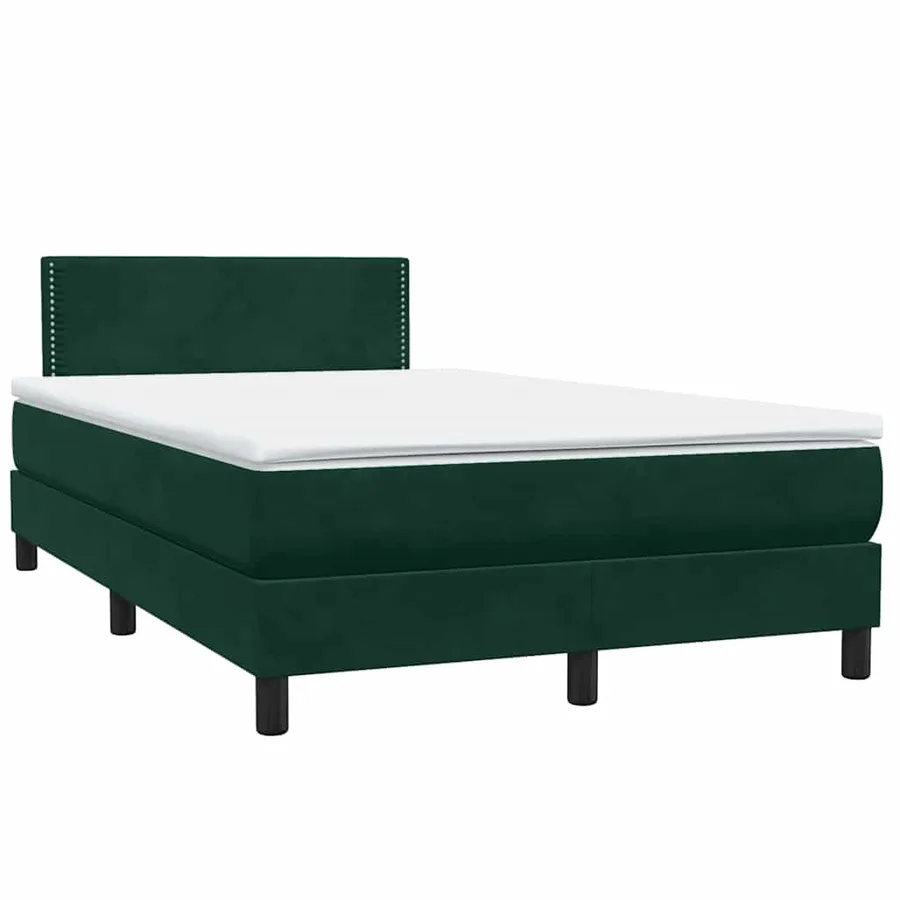 Sommier à lattes de lit et matelas vert foncé 120x210cm velours - 4