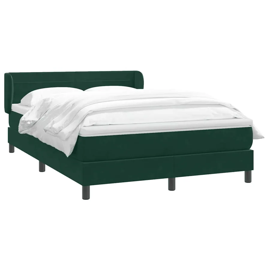 Sommier à lattes de lit et matelas vert foncé 140x210cm velours - 3
