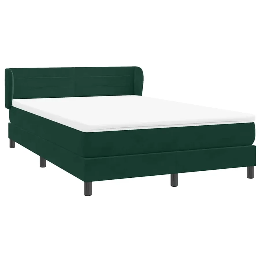 Sommier à lattes de lit et matelas vert foncé 140x210cm velours - 4