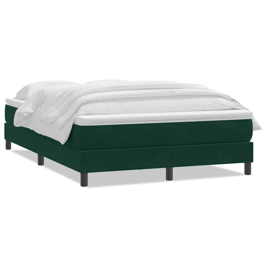 Sommier à lattes de lit et matelas vert foncé 140x210cm velours - 2