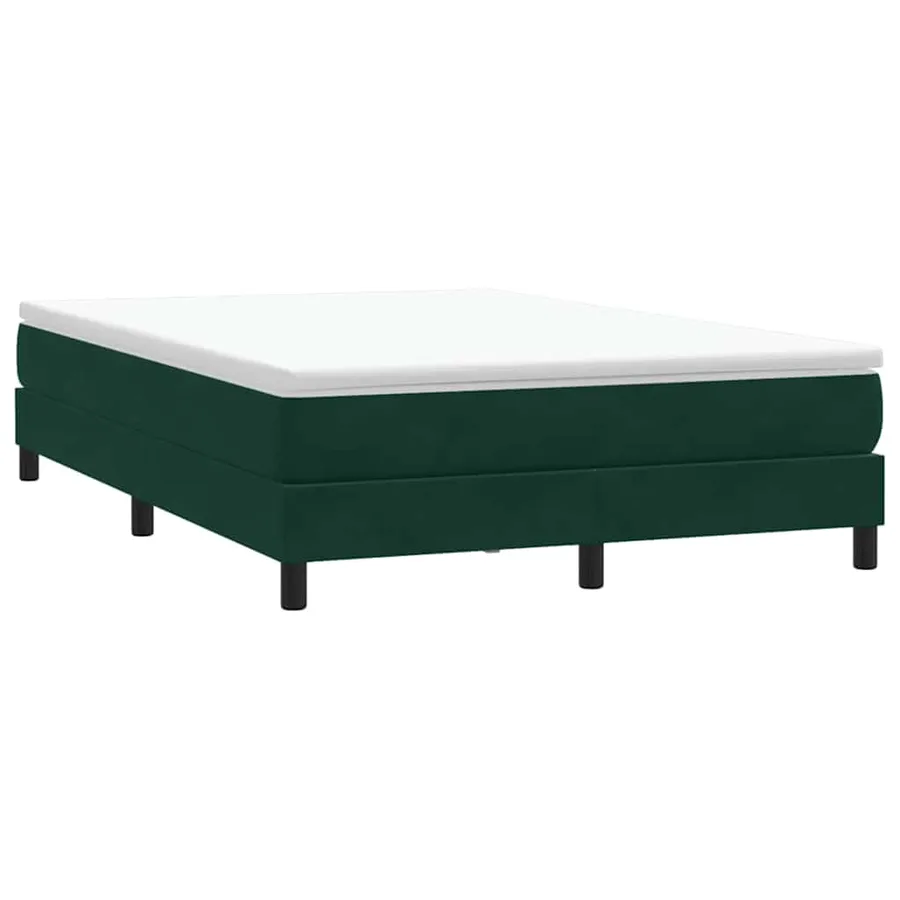 Sommier à lattes de lit et matelas vert foncé 140x210cm velours - 5