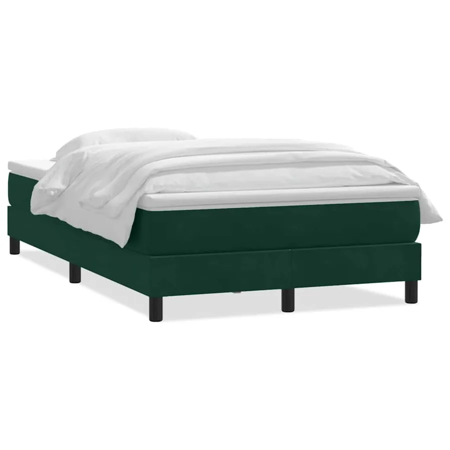 Sommier à lattes de lit et matelas vert foncé 120x210cm velours - 2