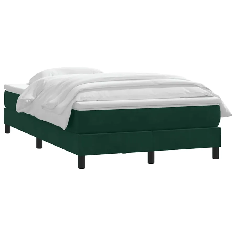 Sommier à lattes de lit et matelas vert foncé 120x210cm velours - 3
