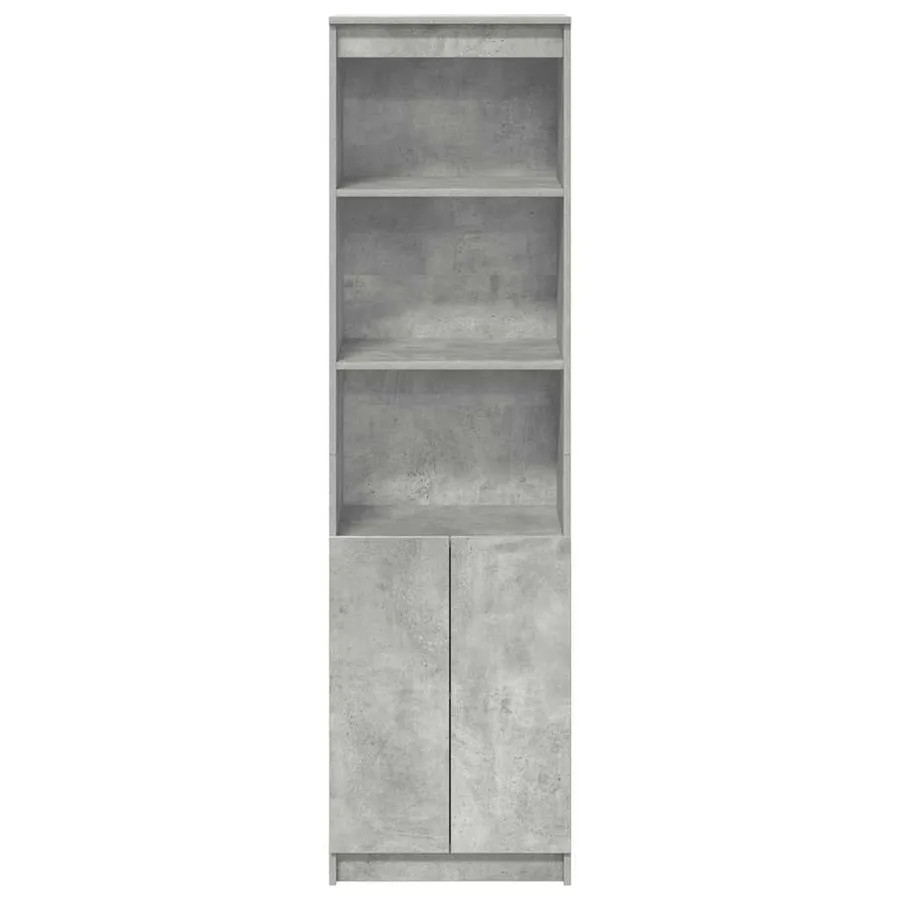 Buffet haut gris béton 50x35x180 cm bois d'ingénierie - 6
