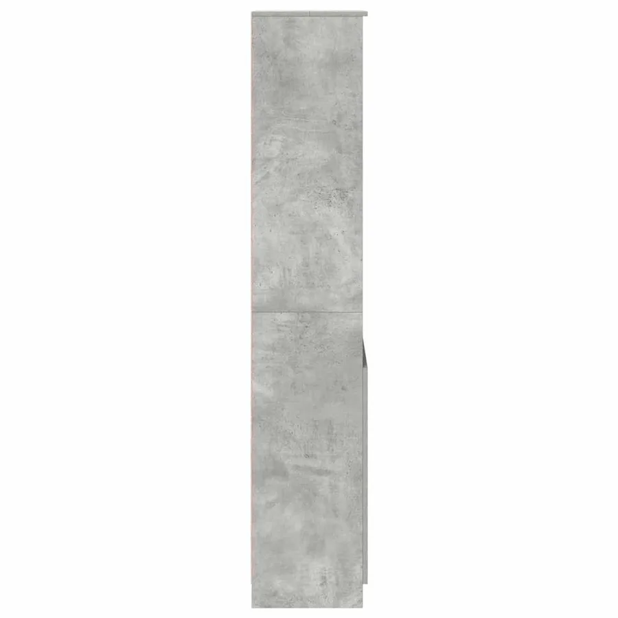 Buffet haut gris béton 50x35x180 cm bois d'ingénierie - 7