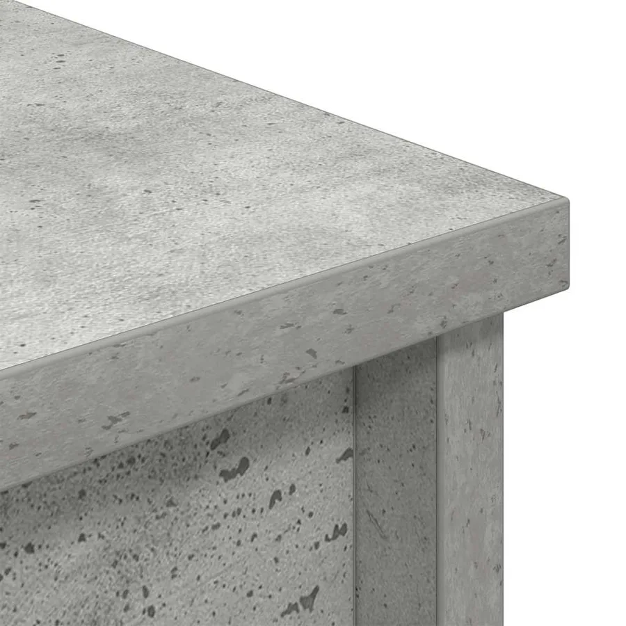 Buffet haut gris béton 50x35x180 cm bois d'ingénierie - 9