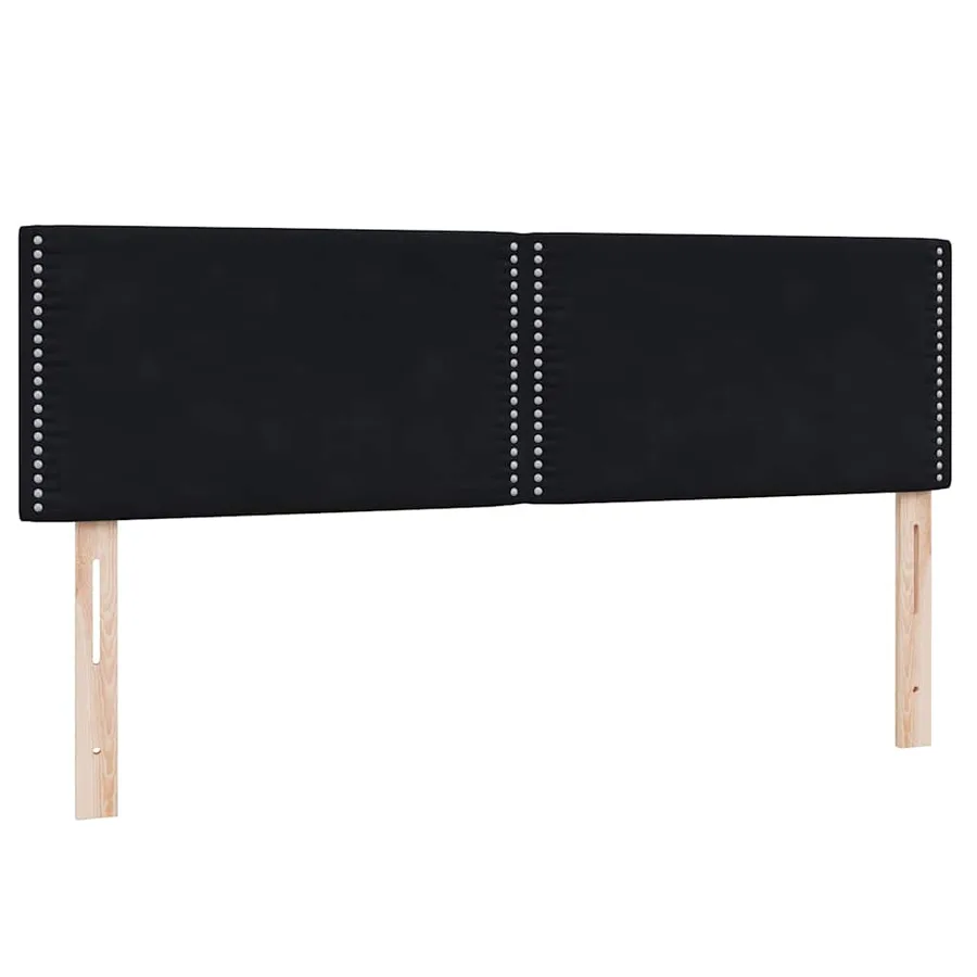 Sommier à lattes de lit avec matelas et LED noir 160x210 cm velours - 7