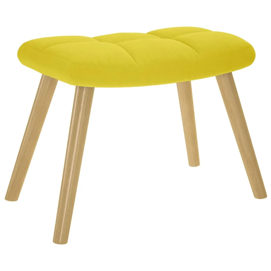 Chaise de relaxation avec repose-pied jaune clair tissu - 5
