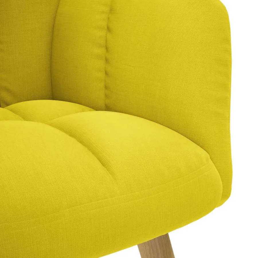 Chaise de relaxation avec repose-pied jaune clair tissu - 8
