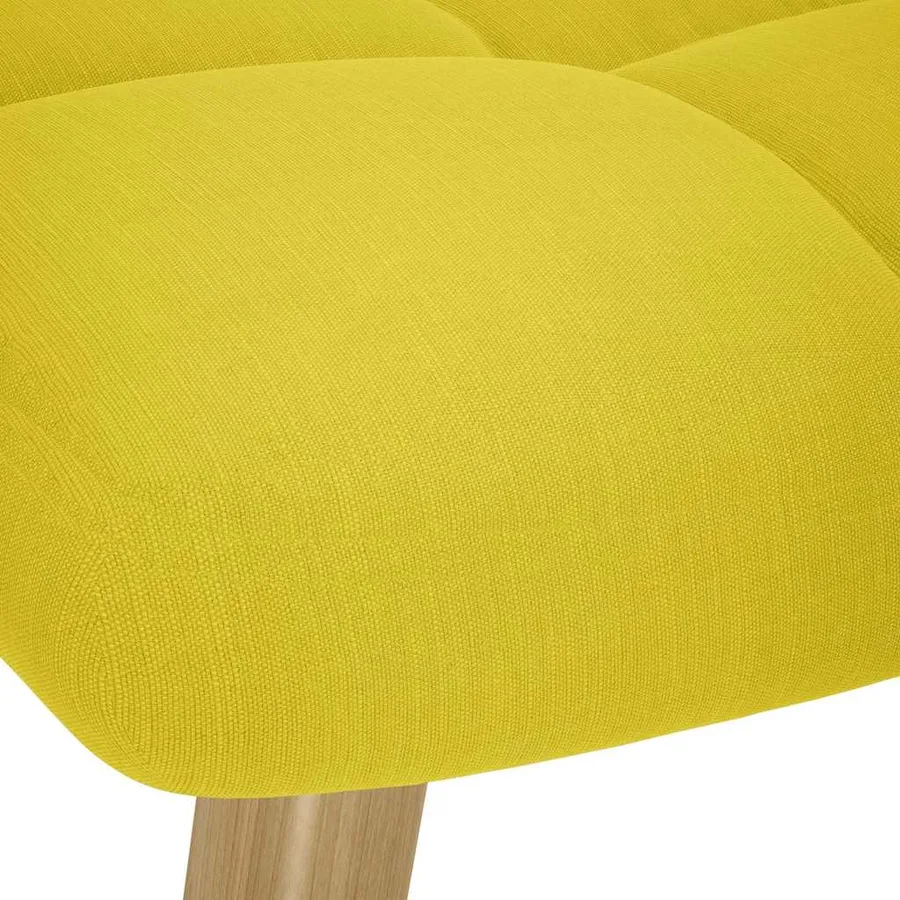 Chaise de relaxation avec repose-pied jaune clair tissu - 9