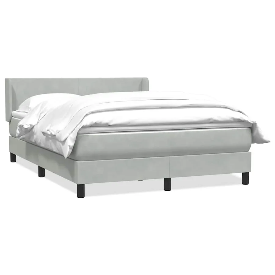 Sommier à lattes de lit et matelas gris clair 160x210cm velours - 2