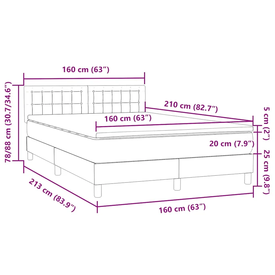 Sommier à lattes de lit et matelas gris clair 160x210cm velours - 12