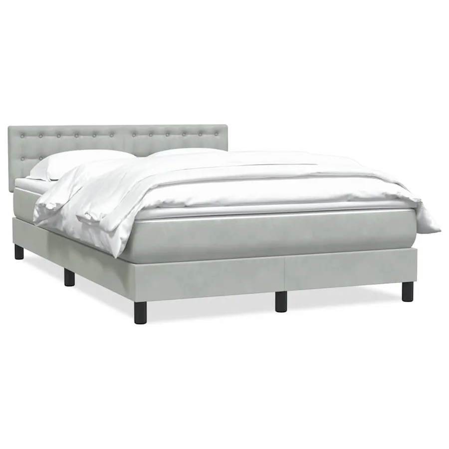 Sommier à lattes de lit et matelas gris clair 160x210cm velours - 2