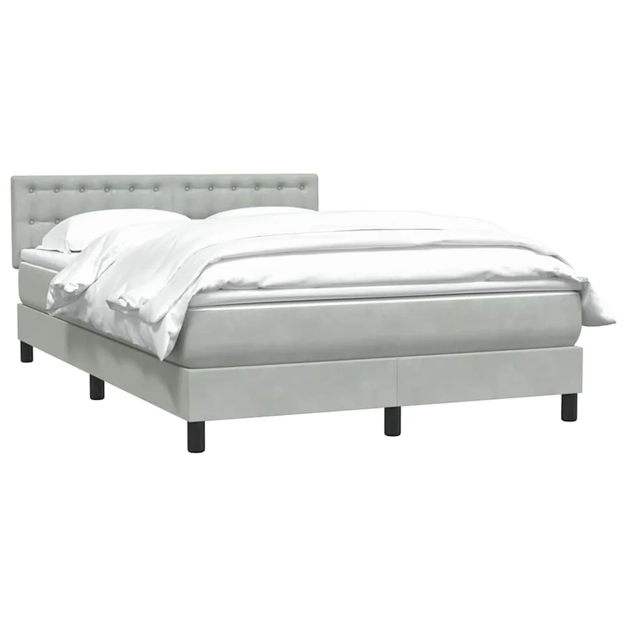 Sommier à lattes de lit et matelas gris clair 160x210cm velours - 3