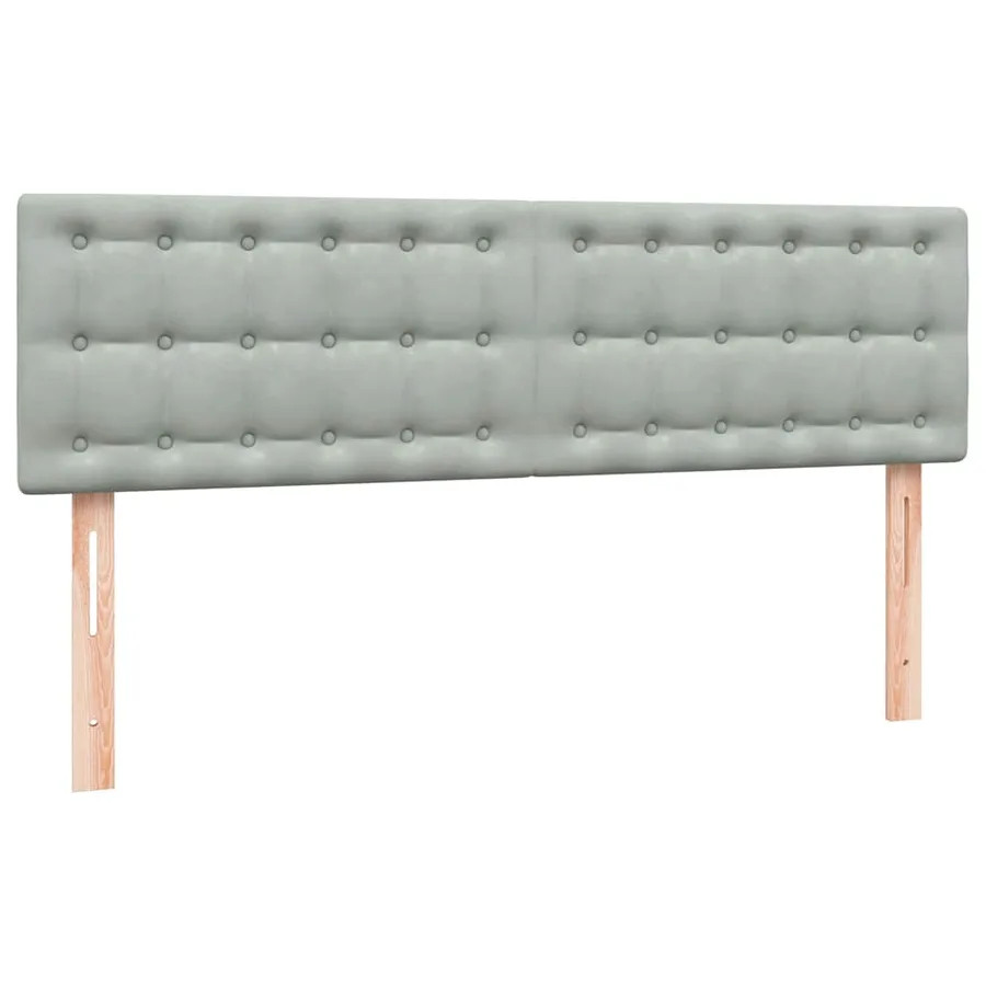 Sommier à lattes de lit et matelas gris clair 160x210cm velours - 6